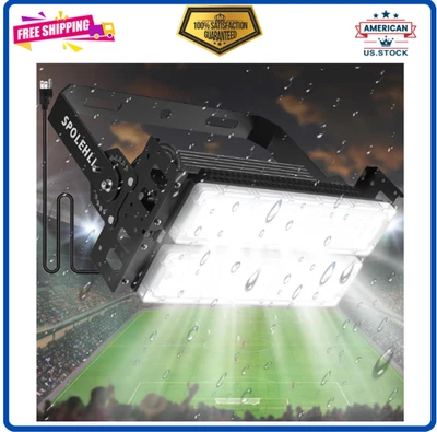 SPOLEHLI LED Stadium Flood Lights 600W, 16000LM, IP66 Waterproof, 6500K Daylight White