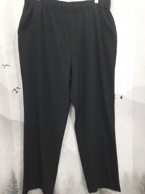 Calça de tecido JM feminina 16W preta cintura elástica mix cintura alta 32x29 - Imagem 1 de 4