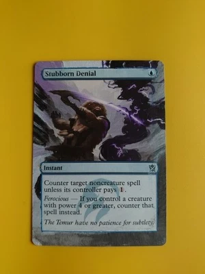 Stubborn Denial. KTK Instant  MTG Card. Altered Art. Messy as pictured. - Image 1 of 4