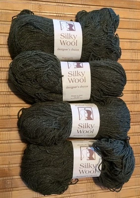 4 SKEINS Designer’s Choice SILKY WOOL SILK Elsebeth Lavold Yarn Forest Green 210 - Image 1 of 4