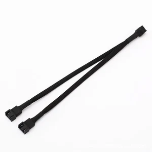 2-Wege PC Lüfter Splitter Kabel 4-Pin Verlängerung CPU - 26cm schwarz Sleeved - Bild 1 von 6