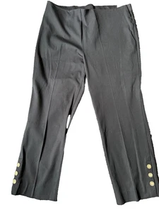 Soft Surroundings Pants Women Mini Boot Full Length Black & Gold Button 2x (22W) - Picture 1 of 5