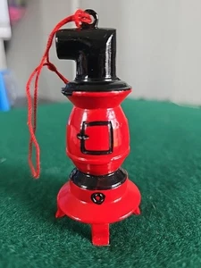 Midwest Importers Red Metal Pot Belly Stove Ornament Christmas Vintage Taiwan - Picture 1 of 5