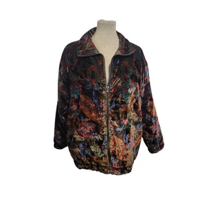 Vintage Rafael M Multicolor Paisley Samt Jacke Whimsigoth Fairy 80s 90s Y2K Rare - Bild 1 von 9