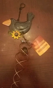 Black Bird With Bell Hanging Metal Type Decoration-Brand New-SHIPS N 24 HRS - Picture 1 of 4