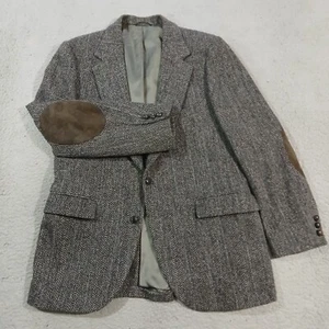 Vintage Stafford Blazer Sport Jacke Herren 42R Grau Harris Tweed Ellenbogen Patch - Bild 1 von 19