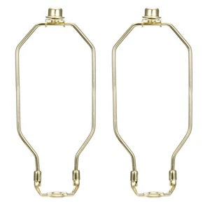 Juego de soportes con acabado de arpa de lámpara de latón pulido de 12 pulgadas 2 piezas para lámpara de mesa y pie - Imagen 1 de 5