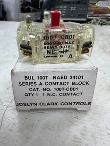 👀 NEU JOSLYN CLARK CONTROLS HEAVY DUTY NC CONTACT BLOCK 600 VAC 800T-CB01 - Bild 1 von 8