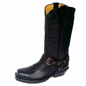 Mezcalero Rancho Bikerboots 9064 black handgenäht Stiefel besohlt Absatz schräg - Bild 1 von 7