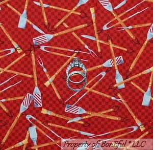 BonEful Fabric FQ Cotton Quilt Red Brown Kitchen Chef Mickey Apron Grill Tool US - Picture 1 of 9