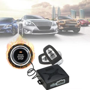 Car Keyless Entry Engine Start Alarm System Push Button Remote Starter System - Picture 1 of 9