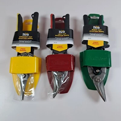 Do It Best Aviation Snips with Holsters Straight Left Right Cut 10" Set/3 - Image 1 of 4