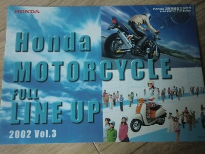 2002  Honda Line up  Brochure JAPAN CBR954RR CBR600F4i VFR CB1300 CBR1100XX - Imagem 1 de 4