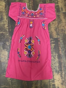 Mexican Dress Puebla For Girl Size 10 Hot Pink New W/O Tags - Picture 1 of 3