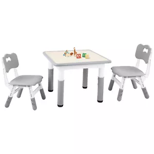 Mesa y Sillas para Niños Pequeños, Juego de Mesa y Silla para Niños 23.6"X23.6", Gris - Imagen 1 de 7