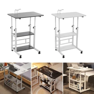 Wheeled Laptop Lazy Table Lap Sofa Bed Side PC Notebook Desk Height Adjustable - Picture 1 of 31