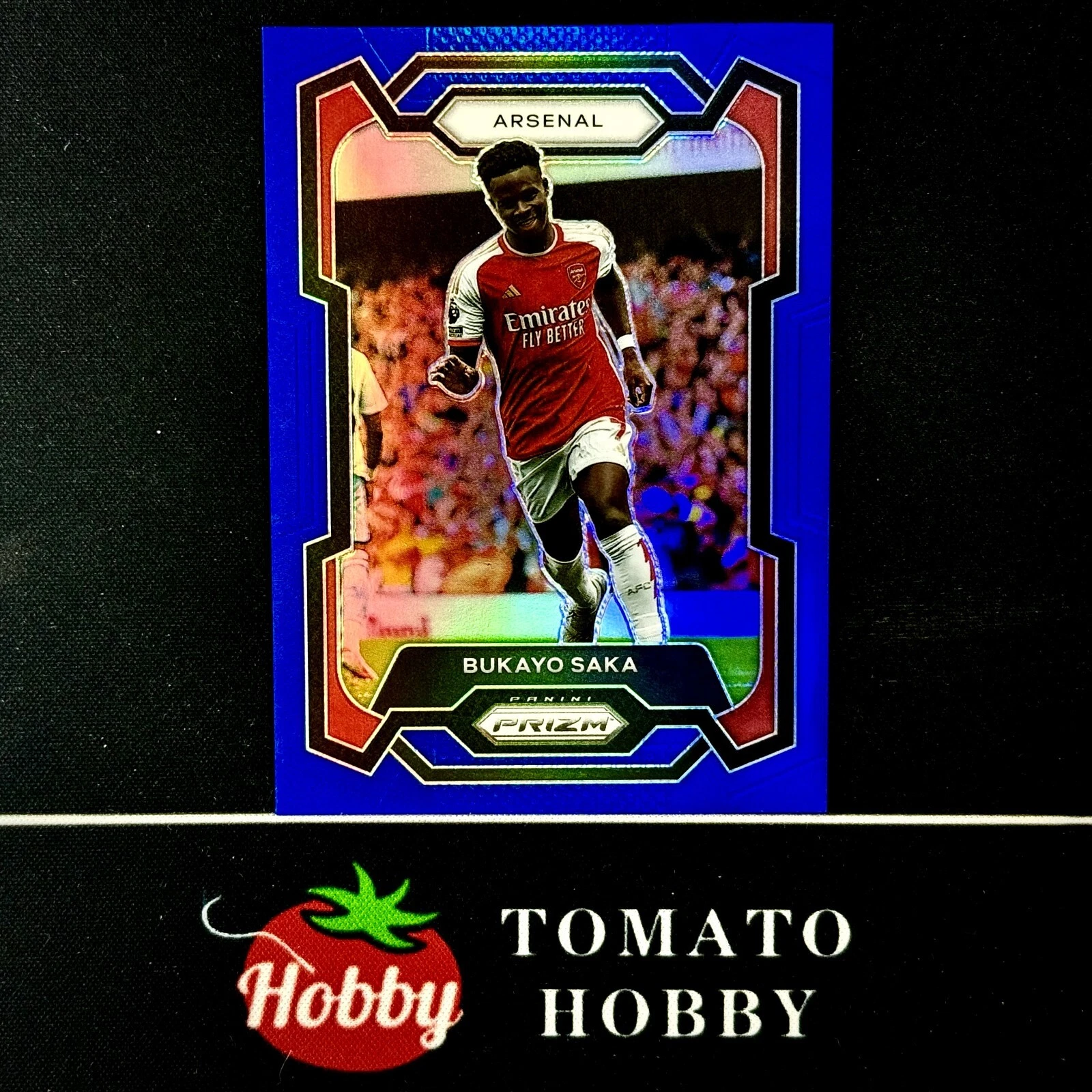 PANINI PRIZM PREMIER LEAGUE 2023-24 BUKAYO SAKA /299 BLUE REFRACTOR ARSENAL