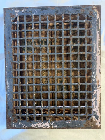 Vintage Cast Iron Floor Heat Grate Vent 18"x14" ART Architectural salvage Cover