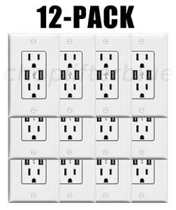 Electrical Outlet Stickers 12-Pack USB Prank Fake Joke Funny Custom HQ Sticker - Picture 1 of 2