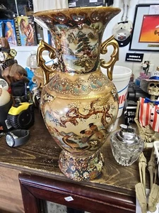 Vintage Royal Satsuma handbemalte Vase 14 Zoll - Bild 1 von 3