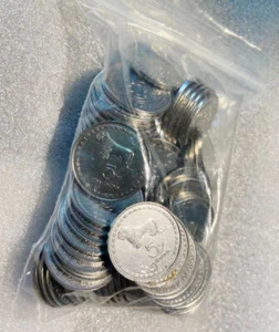 100pcs dealer coins lot Georgia 5 Thetri 1993 lion UNC 20mm steel coin - Picture 1 of 2