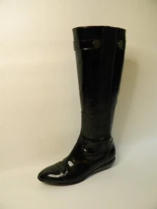 Cole Haan N*ke Air Black Knee High Full Zipper Low Heel Boots Size 8B - Picture 1 of 12