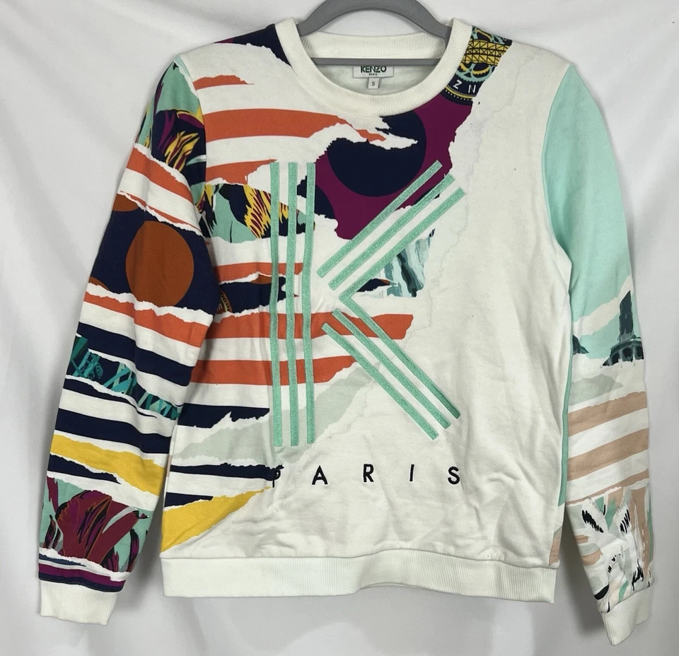 Sudadera Pullover Abstracta KENZO Paris Talla Pequeña Foto 1 de 3