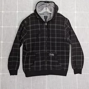 Vintage Oneill Jacket Mens Large Black Sherpa Lined Hoodie Grunge Skater Y2K - Picture 1 of 24