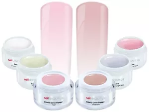BabyBoomer 6x Farb Gel SET XXL UV GEL French Nagel Aufbau Haft Camouflage Tips - Bild 1 von 4