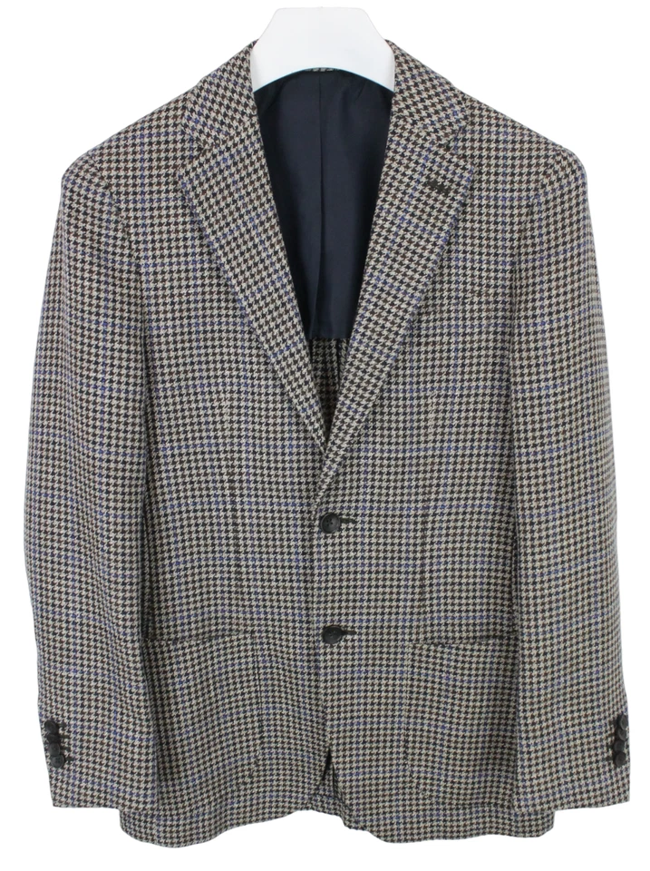 SUITSUPPLY Havana Patch HL Slim Blazer Men's UK 34 Wool Silk Linen Houndstooth - Image 1 of 4