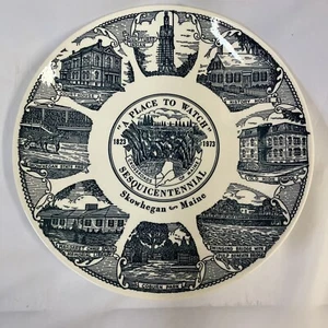 VTG Kettlesprings Kilns Plate 10” SKOWHEGAN,MAINE SESQUICENTENNIAL 1823-1973 VG - Picture 1 of 5