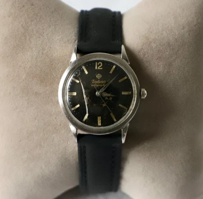 Reloj ZODIAC Autográfico Automático Reserva de Marcha Años 50 17 Joyas Cal 1424 Funciona Foto 1 de 4