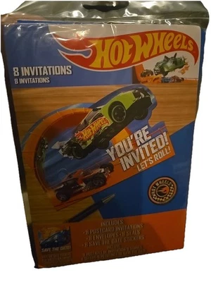 Hot Wheels Juego De 8 Invitaciones Completas De Fiesta De Cumpleaños Nuevo Foto 1 de 4