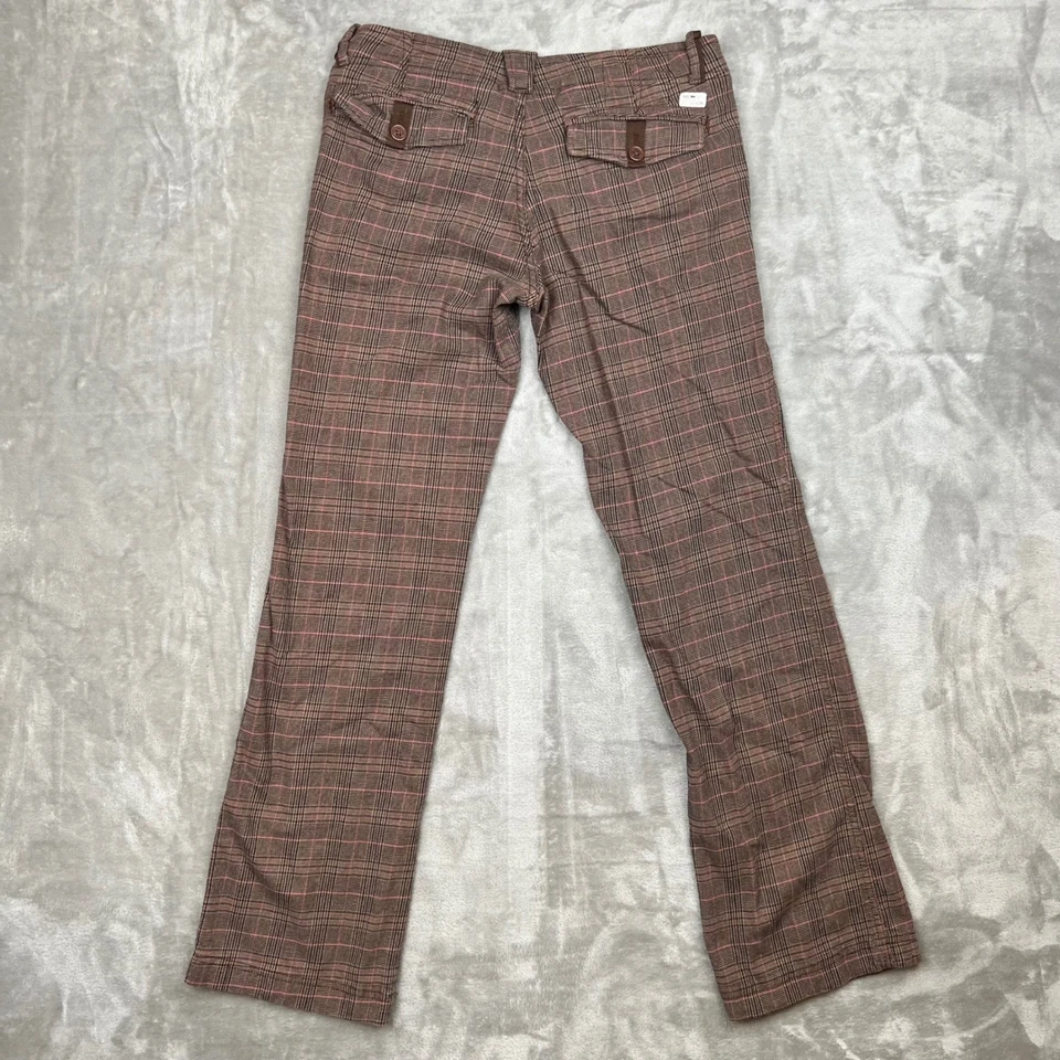 Pantalones a Cuadros US Polo Assn Mujer 11/12 Marrón Rosa Pierna Recta Carrera Foto 1 de 4