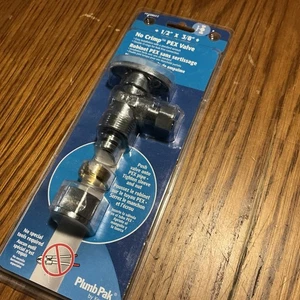 Plumb Pak PP2886EZ 1/2 x 3/8 pulgadas de compresión Válvula de ángulo PEX cromada - Imagen 1 de 2