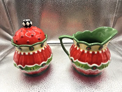 Mary Engelbreit Noche Antes de Navidad Crema Azúcar Set En Casa 2004 Enesco Foto 1 de 4