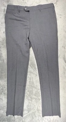 Pantalones Hart Schaffner Marx Para Hombre SIN DOBLADILLO Pantalones New York Fit 38 S Gris Nuevo con Etiquetas $155 Foto 1 de 4