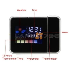 LED Digital Projector Projection Weather Station Calendar Snooze Alarm Clock - Picture 1 of 1