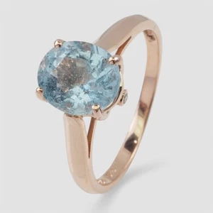 Anillos de piedras preciosas genuinas hechos a mano de plata de ley 925 azul marino aguamarina de 1,23 quilates - Imagen 1 de 10