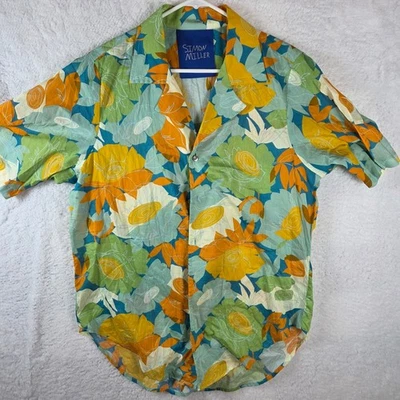 SIMON MILLER Men's Short Sleeve Floral Button Down Shirt Size M Made in USA - Image 1 of 4