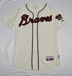 Majestic AUTÉNTICO Colección Atlanta Braves Crema (Blanco roto) Jersey 44 Blanco - Imagen 1 de 17