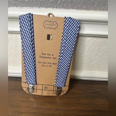 Tirantes Mudpie Niño Pequeño Azul Gingham Se adapta hasta 5t Foto 1 de 4