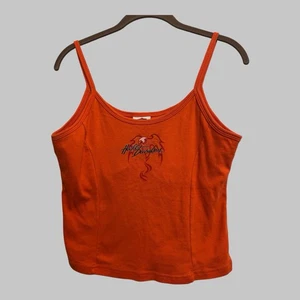 Harley-Davidson Vintage Y2K Screaming Eagle Crop Tank Top Made In USA Orange XL - Picture 1 of 11