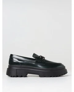 Hogan Leather Chunky Sole Loafers Women Green - Picture 1 of 5