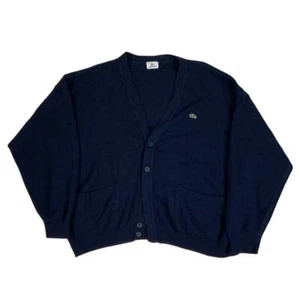 Vintage Navy Lacoste Button-up Cardigan XL XXL - Picture 1 of 3