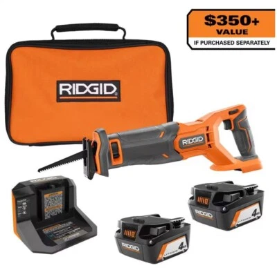 18V Cordless Reciprocating Saw (2) 4.0 Ah Batteries, Charger R8646B-AC93044SBN - Image 1 of 4