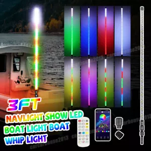 Led whip boat stern light RGB 3FT NavLIGHT SHOW 2NM All-Round Stern Anchor LAMP - Picture 1 of 15