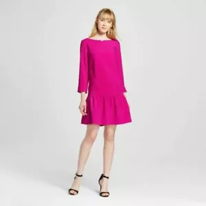 Vestido Victoria Beckham Target Rosa Fucsia Jacquard Cintura Caída XS XL Nuevo - Imagen 1 de 4