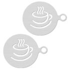  2 Pcs Cookies Baking Tools Coffee Latte Mold Stencil Template