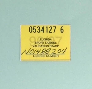 1996 Florida Sport License Hunting Fishing Conservation Validation Stamp - Picture 1 of 1